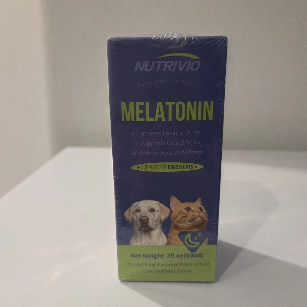Liquid Melatonin for Dogs and Cats, Sleep Aid Anxiety Relief Calming Drops 60ml